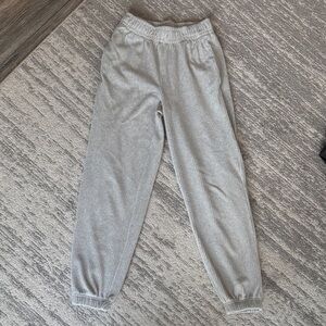 Aritzia Ribbed Jogger Pants in Light Gray